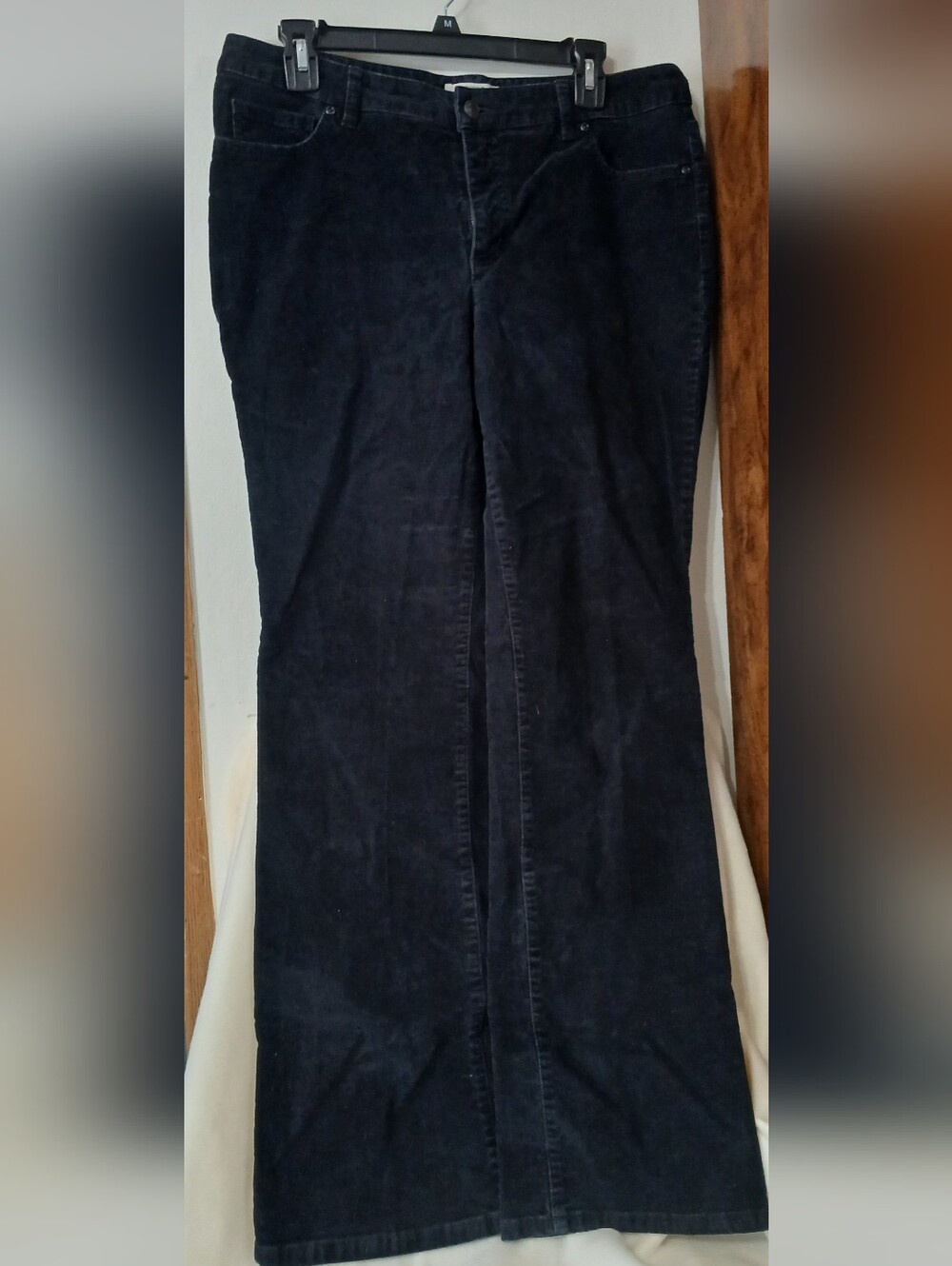 St. John's Bay Women's Black Bootcut Corduroy Pants- Classic Everyday Fit